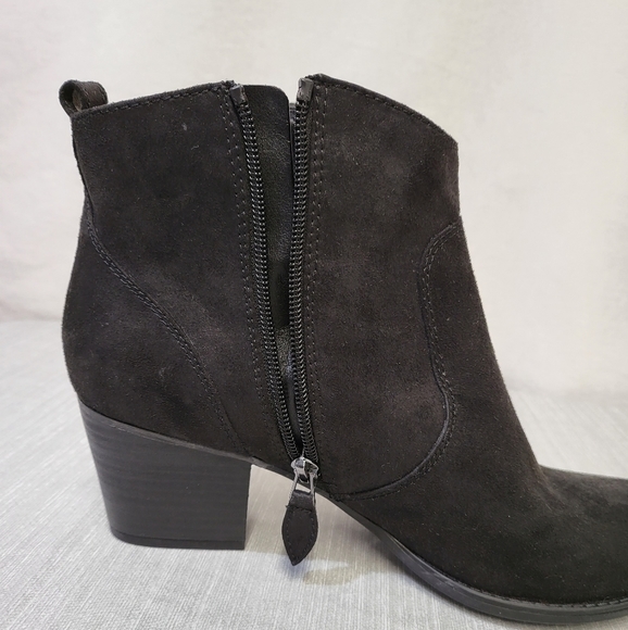 Franco Sarto Shoes‎ Womens 10M Black Booties Ankle Boots Huette Block Heel - Picture 8 of 11